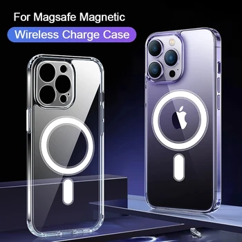 JASTER Şeffaf Manyetik Magsafe Kılıfı iPhone 15 14 13 12 11 Pro Max Mini Tam Lens Koruyucu Kablosuz Şarj Kapağı